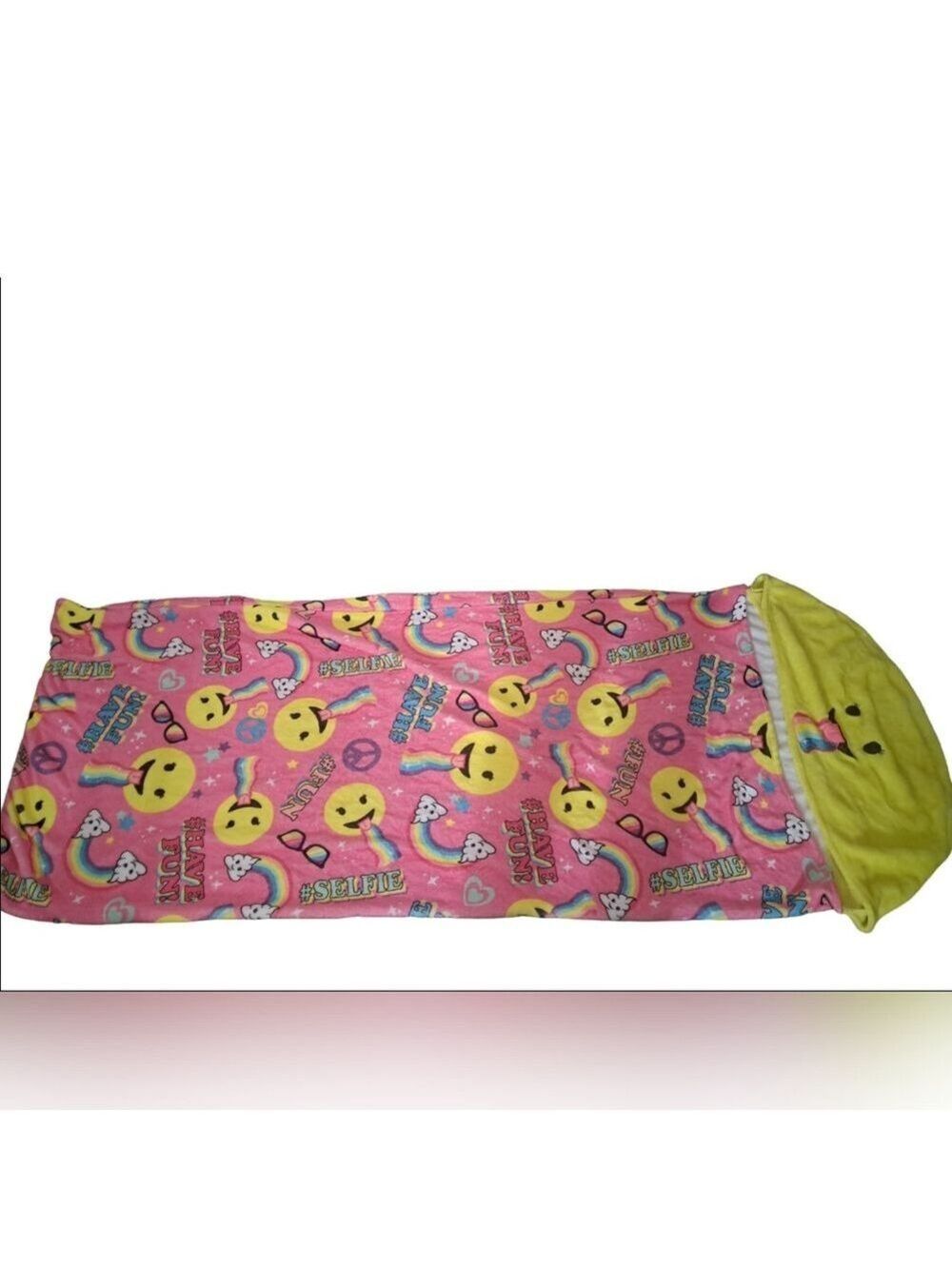 TWEEN GIRL JUSTICE Sleep sack fleece selfie emojis hooded slip in slumber party